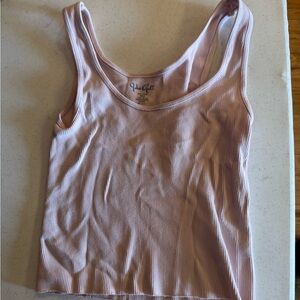 Brandy Melville Ribbed Tank Top Blush Pink Scoop Neck